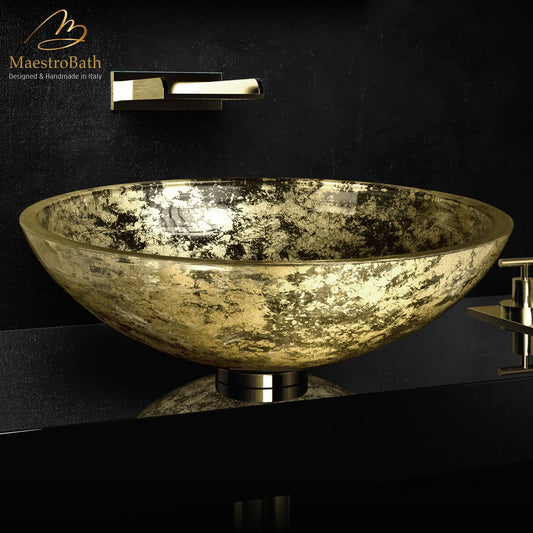 Moon Luxury Vessel Sink | Gold Leaf